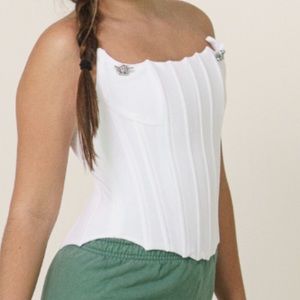 Boys lie corset in white